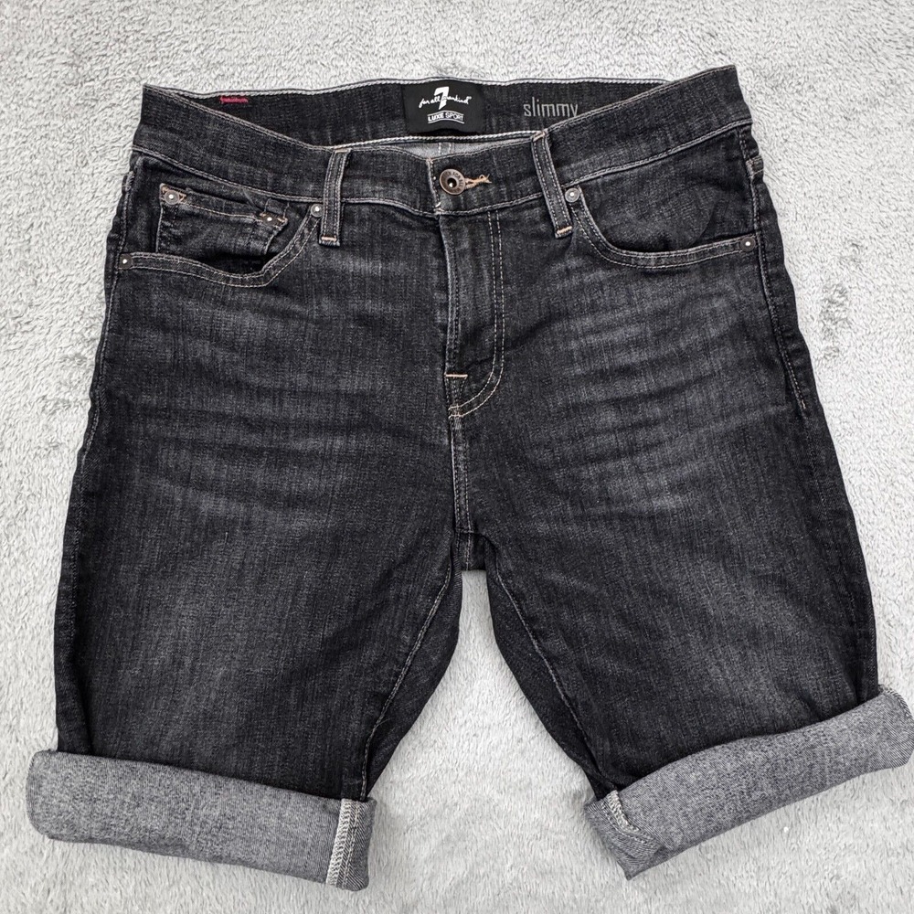 7 For All Mankind Women's Slimmy Shorts Size‎ 33 (Actual 32in. x 14in.) Stretch